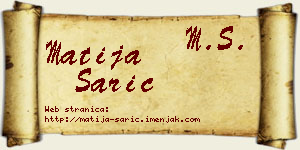 Matija Sarić vizit kartica